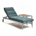 Outdoor adjustable lounge chair with aluminum frame and fabric cushions 200 x 70 x 30cm