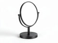 Black circular tabletop mirror with adjustable stand 15 x 10 x 25cm