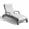 Adjustable chaise lounge with gray aluminum frame and cushioned seat 200 x 70 x 30cm