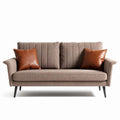 Fabric sofa with two throw pillows 180 x 90 x 80cm in brown color