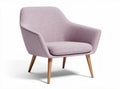 fabric accent chair in light pink with wood legs 80 x 70 x 80cm