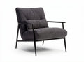 Fabric accent chair with metal frame in gray 80 x 80 x 90cm