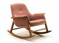 Rocking chair with wooden frame and fabric upholstery in pink 85 x 70 x 90cm